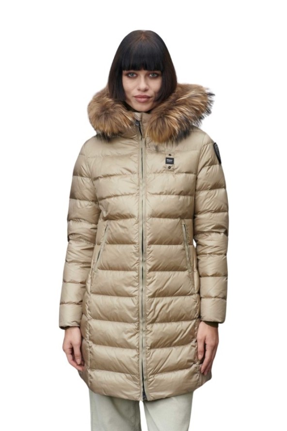 BLAUER Beżowa damska kurtka Kristin Raincoat Long Jackets, Rozmiar XL