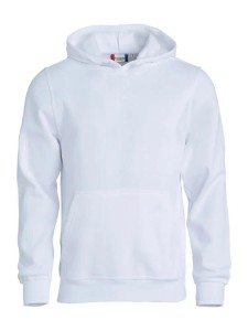 clique Basic Hoody Junior – bluza z kapturem biała, materiał anti-pilling –