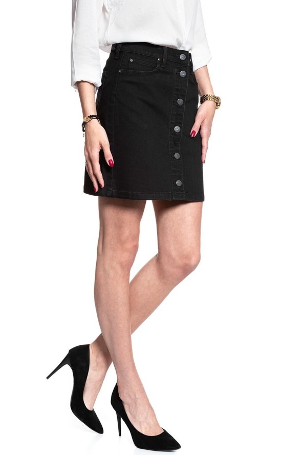 SPÓDNICA JEANSOWA LEE A LINE SKIRT MOTO BLACK L38NIZLG 112108283