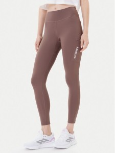 adidas Legginsy Terrex Multi JM0422 Brązowy Slim Fit