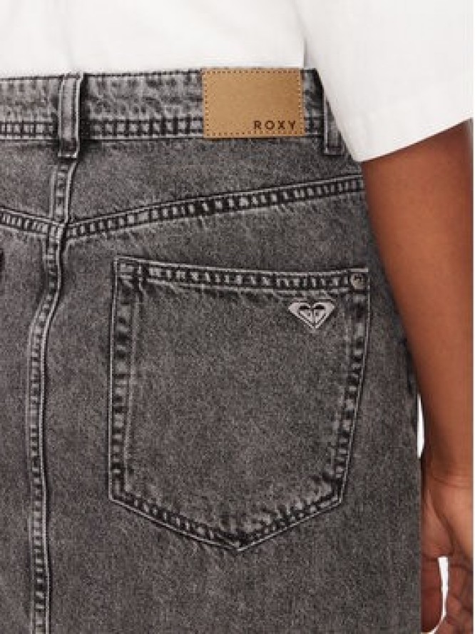 Roxy Spódnica jeansowa Cold Winds ERJDK03039 Szary Regular Fit