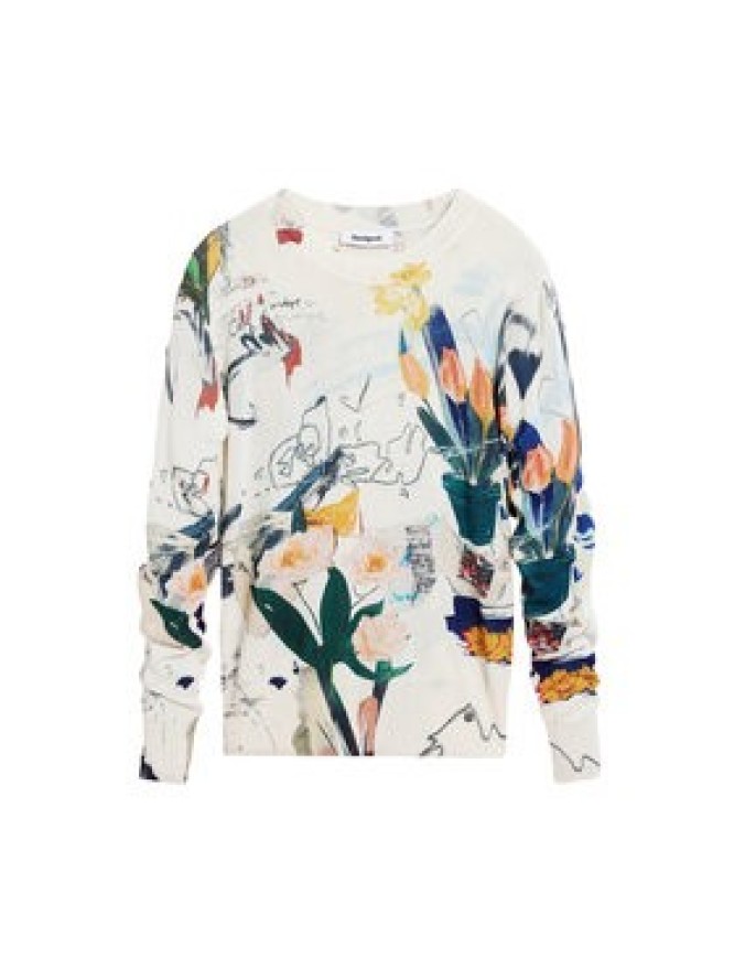 Desigual Sweter Nantes Lacroix 26SWJF35 Écru Regular Fit