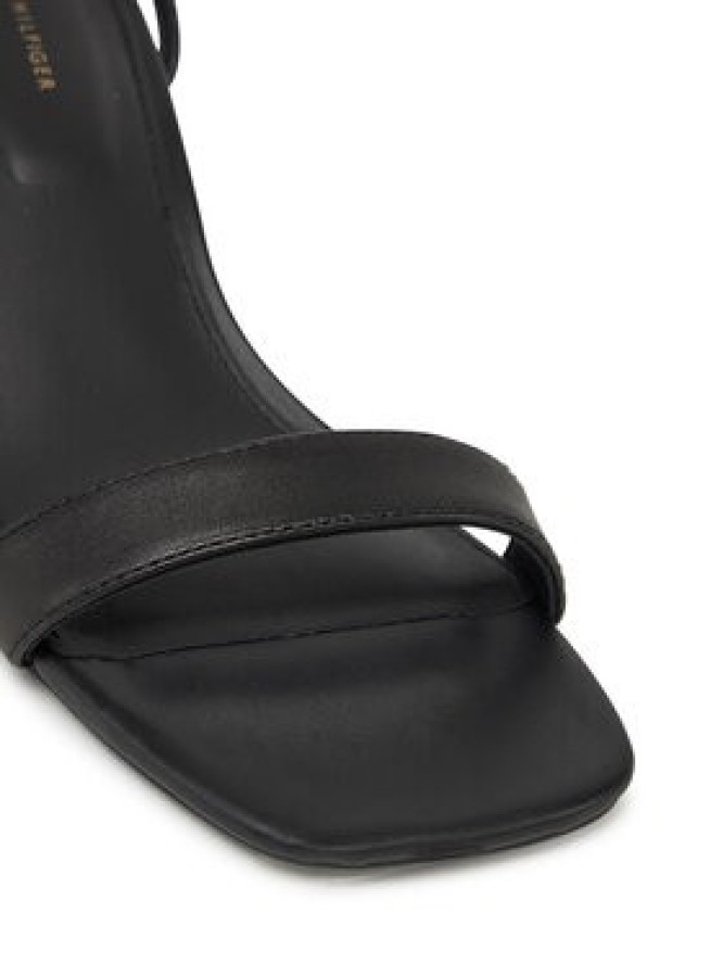 Tommy Hilfiger Sandały Leather Knots Kitten Sandal FW0FW08424 Czarny