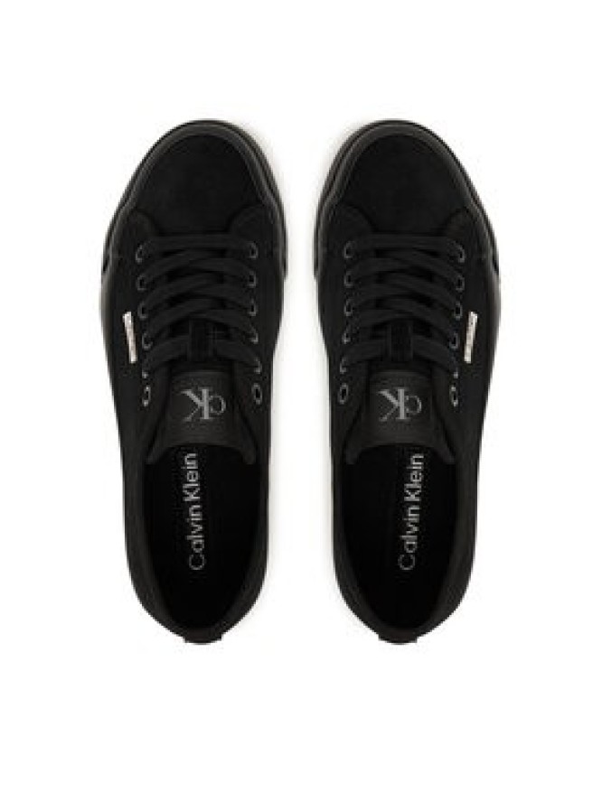Calvin Klein Sneakersy Vulc Flatf Lace Up Sue/Wl Ck YW0YW02000 Czarny