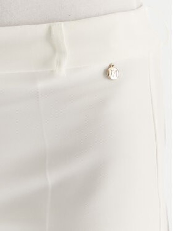 Maryley Spodnie materiałowe 25IB52Z/M17/43BC Biały Regular Fit