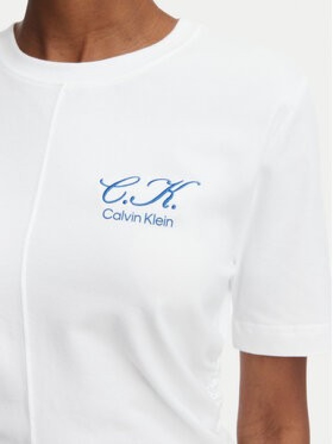 Calvin Klein Jeans T-Shirt LV047G808G Biały Slim Fit