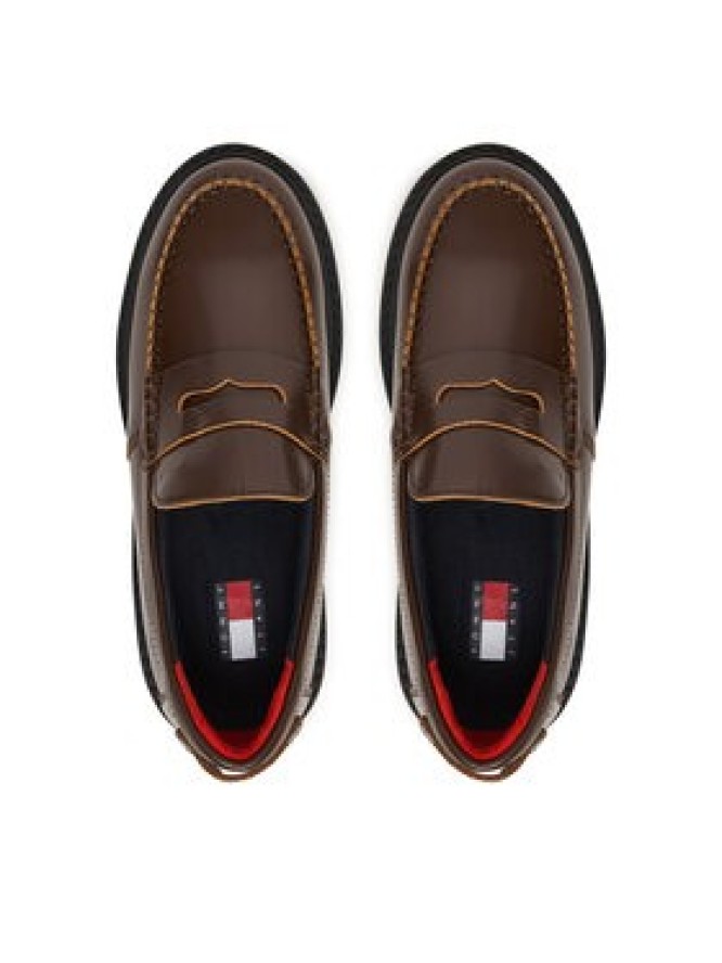 Tommy Hilfiger Loafersy Archive '01 Leather Loafer EN0EN03022 Brązowy