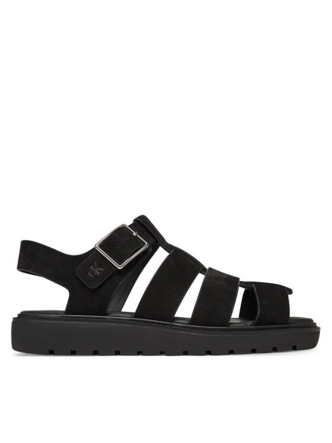 Calvin Klein Jeans Sandały Fisherman Hw Sandal Lth YW0YW01962 Czarny