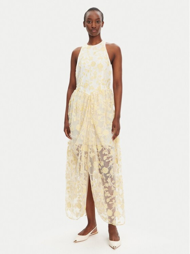 ROTATE Sukienka wieczorowa 113976858 Żółty Regular Fit