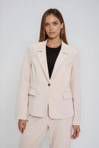 Jednorzędowa marynarka beżowa