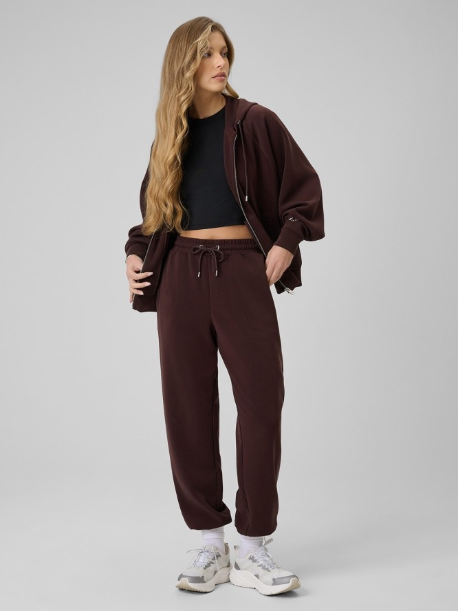 4F T-shirt slim gładki damski - czarny L