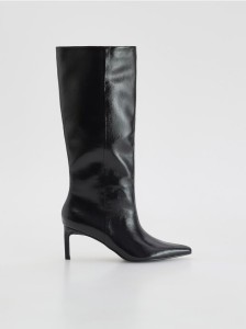 Kozaki na obcasie - ciemnofioletowy