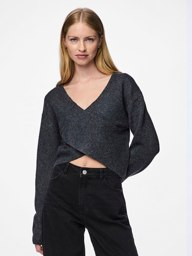 Pieces Sweter "Nanu" w kolorze jasnoszarym rozmiar: XL