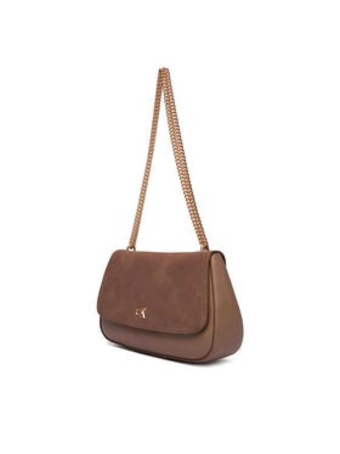 Calvin Klein Torebka Ck Conv Chain Brushed Medium Bag LV04F3407G Beżowy