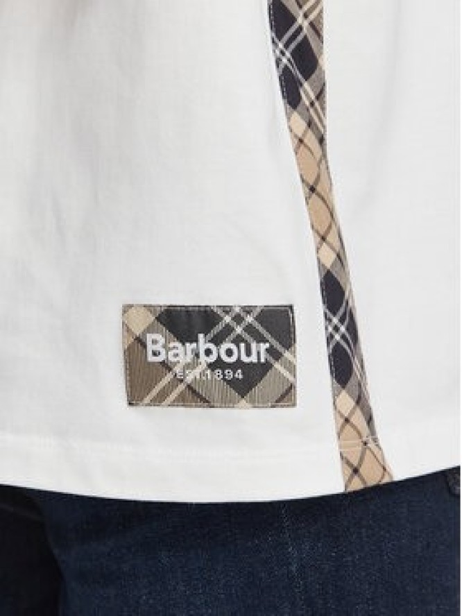 Barbour T-Shirt Fawne LML0938WH11 Biały Regular Fit