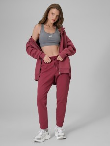 4F Spodnie dresowe damskie - burgundowe S