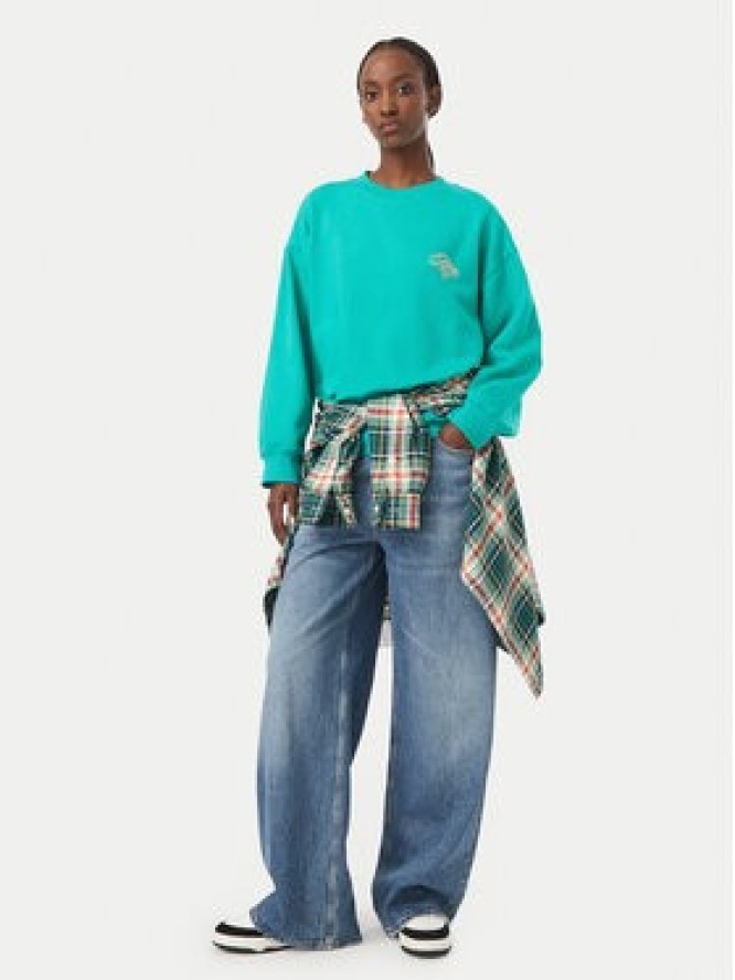 Quiksilver Bluza Standard Crew EQWFT03188 Zielony Regular Fit