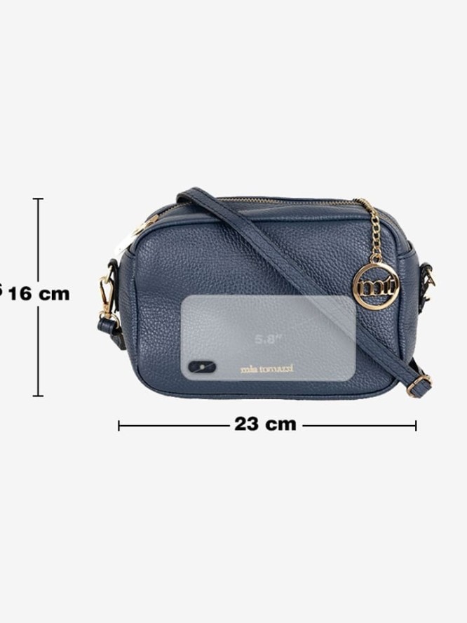 Mia Tomazzi Skórzana torebka "Astolfo" w kolorze granatowym - 23 x 16 x 11 cm rozmiar: onesize