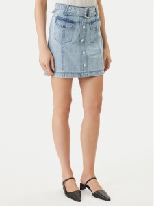 Morgan Spódnica jeansowa 251-JOLAM Błękitny Regular Fit