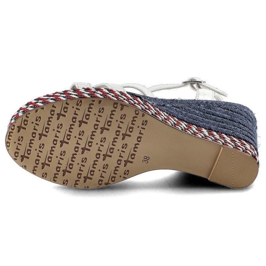 Białe Sandały Tamaris Damskie Buty Na Koturnie