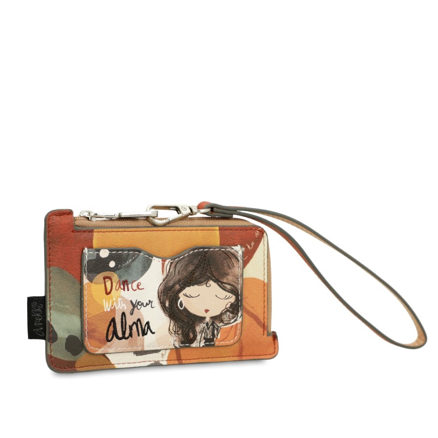 Pomarańczowy Mały Portfel Damski Anekke Z Laleczką