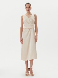 Rinascimento Sukienka koktajlowa CFC0122928003 Beżowy Regular Fit