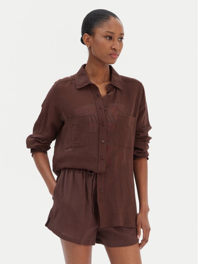 Seafolly Koszula Breeze 55428-TO Brązowy Regular Fit