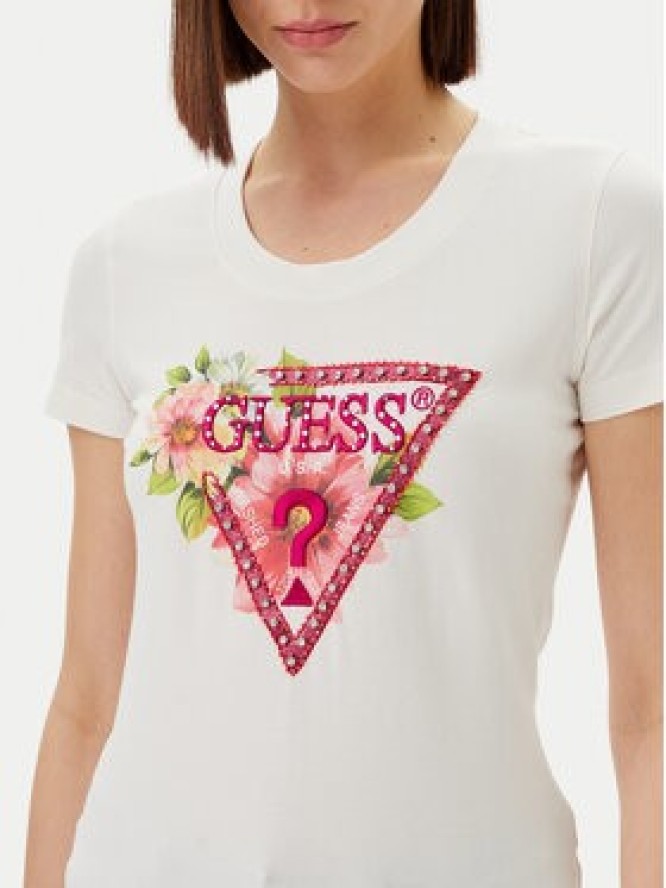 Guess T-Shirt W5GI10 J1314 Biały Slim Fit