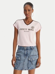 Juicy Couture T-Shirt Juicy Wag JCWCT126319 Różowy Slim Fit