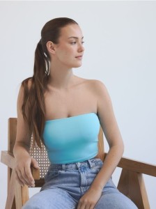 Top bandeau - jasnoturkusowy