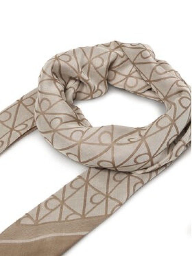 Calvin Klein Chusta Emblem Aop Jacquard Square Scarf LV04F8080G Beżowy