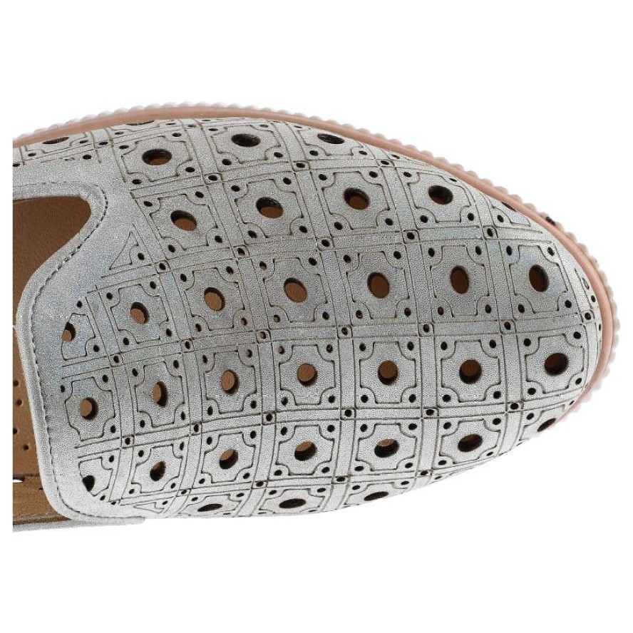 Srebrne Półbuty Artiker Damskie Wygodne Obuwie