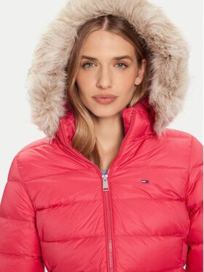 Tommy Jeans Kurtka puchowa Essential DW0DW18864 Różowy Slim Fit