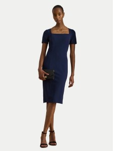 LAUREN RALPH LAUREN Sukienka koktajlowa 253P08759001 Granatowy Slim Fit