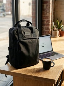 Plecak z kieszenią na laptopa - czarny