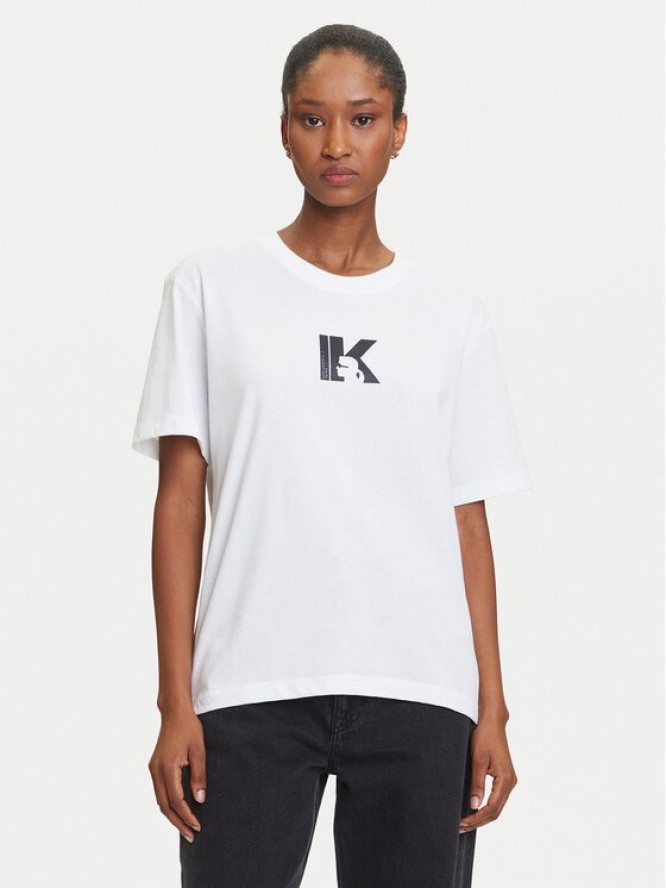 Karl Lagerfeld Jeans T-Shirt A3W17094 Biały Regular Fit