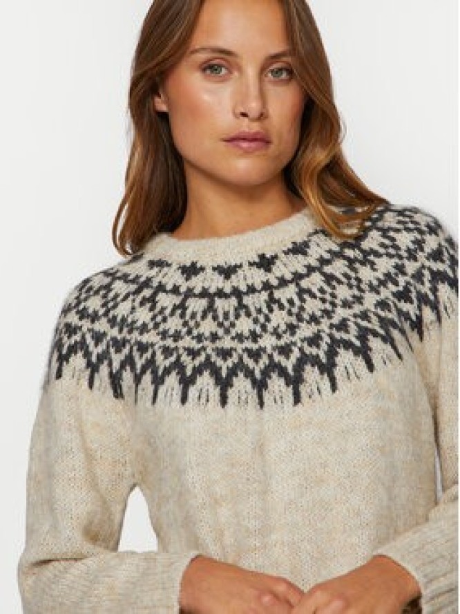 Vila Sweter Ejla 14098853 Beżowy Regular Fit