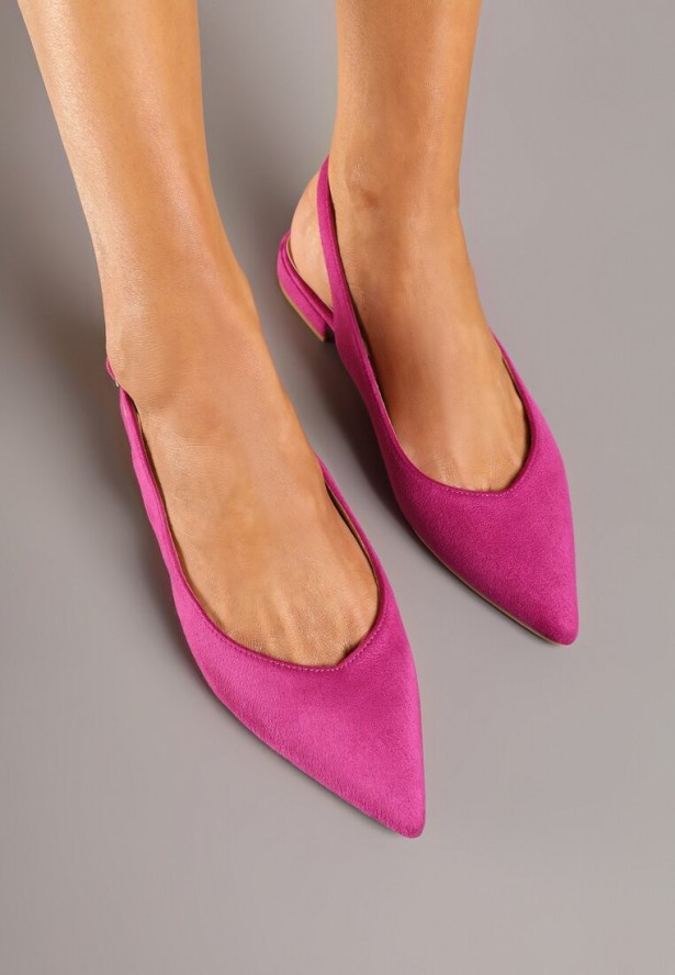 Fuksjowe Sandały Slingback Vices z Wkładką ze Skóry Naturalnej Annisae