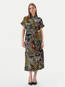 LOLA CASADEMUNT Sukienka koszulowa LS2516059 Zielony Relaxed Fit