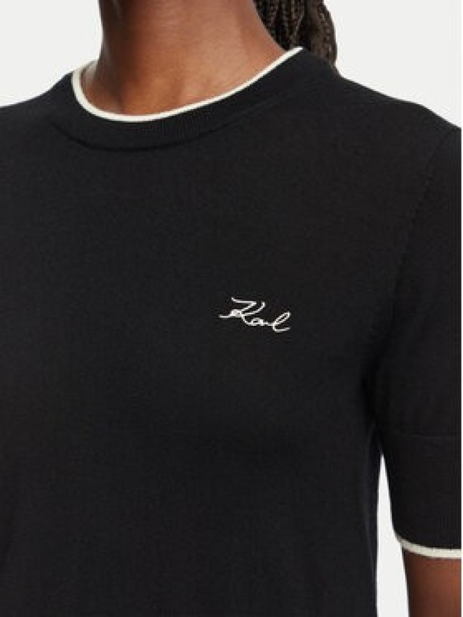 KARL LAGERFELD Sweter B3W18039 Czarny Regular Fit