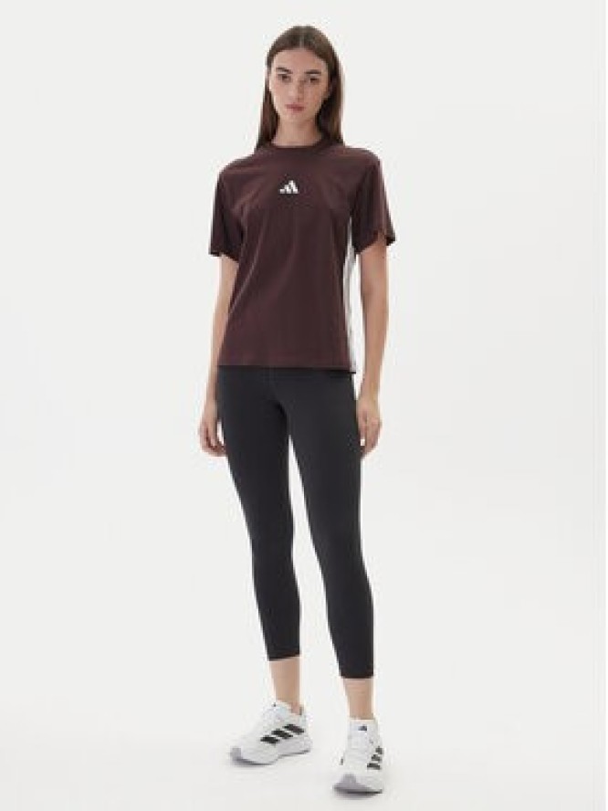 adidas T-Shirt Essentials 3-Stripes JX7621 Brązowy Regular Fit