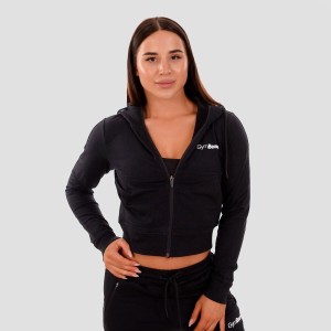 Bluza damska fitness z kapturem na zamek TRN