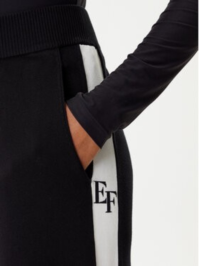 Elisabetta Franchi Spodnie dzianinowe KP-69S-56E2-V380 Czarny Regular Fit