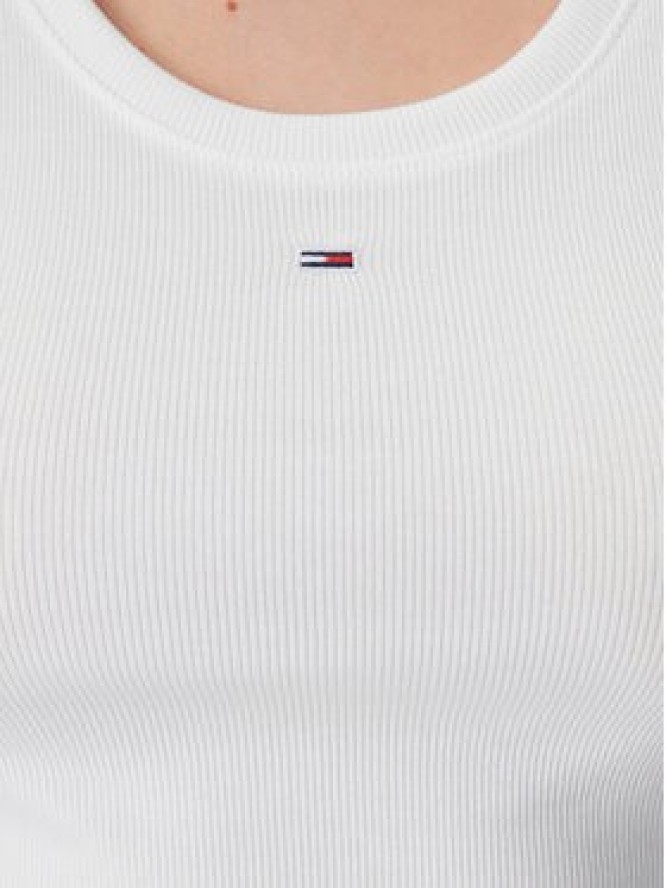 Tommy Jeans Top Essential DW0DW20673 Biały Slim Fit