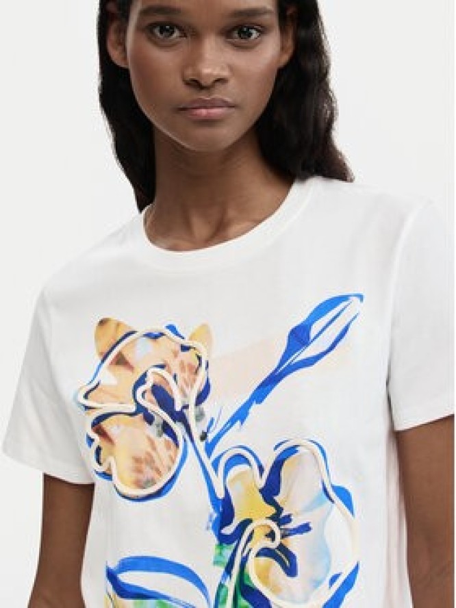 Desigual T-Shirt Zurich 26SWTK38 Biały Regular Fit