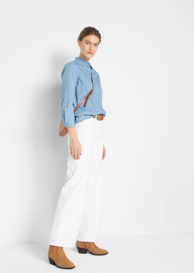 Dżinsy ze stretchem wide fit, mid waist