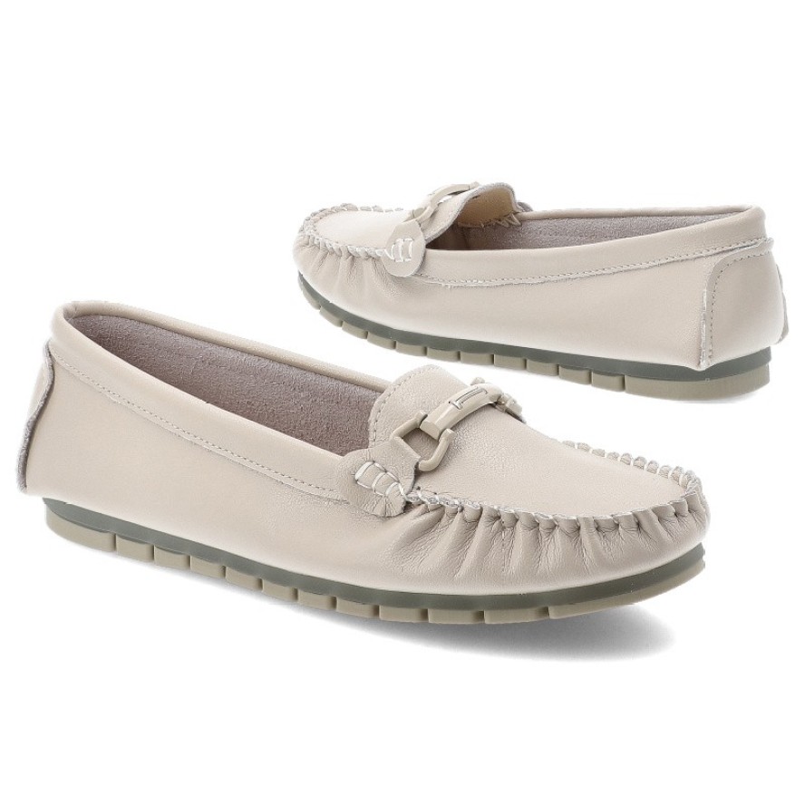 Beżowe Mokasyny S.Barski Wygodne Obuwie Damskie