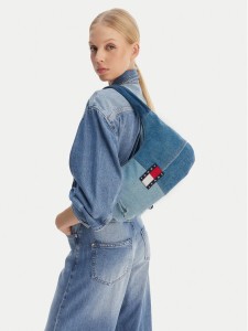 Tommy Jeans Torebka Tjw Denim Patchwork Shoulder Bag AW0AW18471 Niebieski