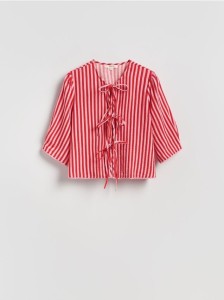 Wiązana bluzka - czerwony