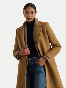 LAUREN RALPH LAUREN Płaszcz wełniany 297P04141002 Brązowy Regular Fit